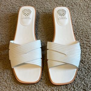 Vince Camuto White Leather Ydelle Sandals